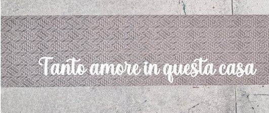 Passatoia per cucina Tappeto beige antimacchia "Tanto amore in questa casa" - Vanità Zerbini