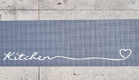 Passatoia per cucina Tappeto grigio antimacchia "Kitchen" - Vanità Zerbini