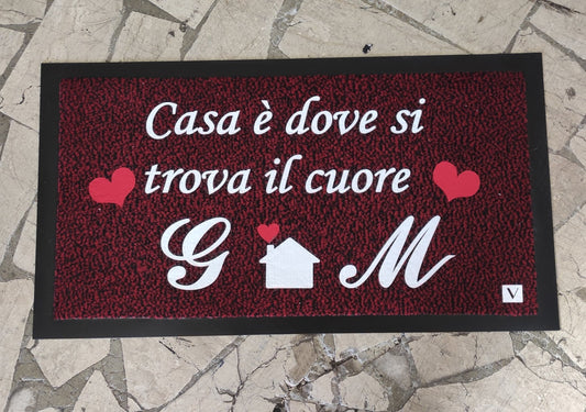 Tappeto Asciugapassi Casa è dove si trova il cuore - Vanità Zerbini