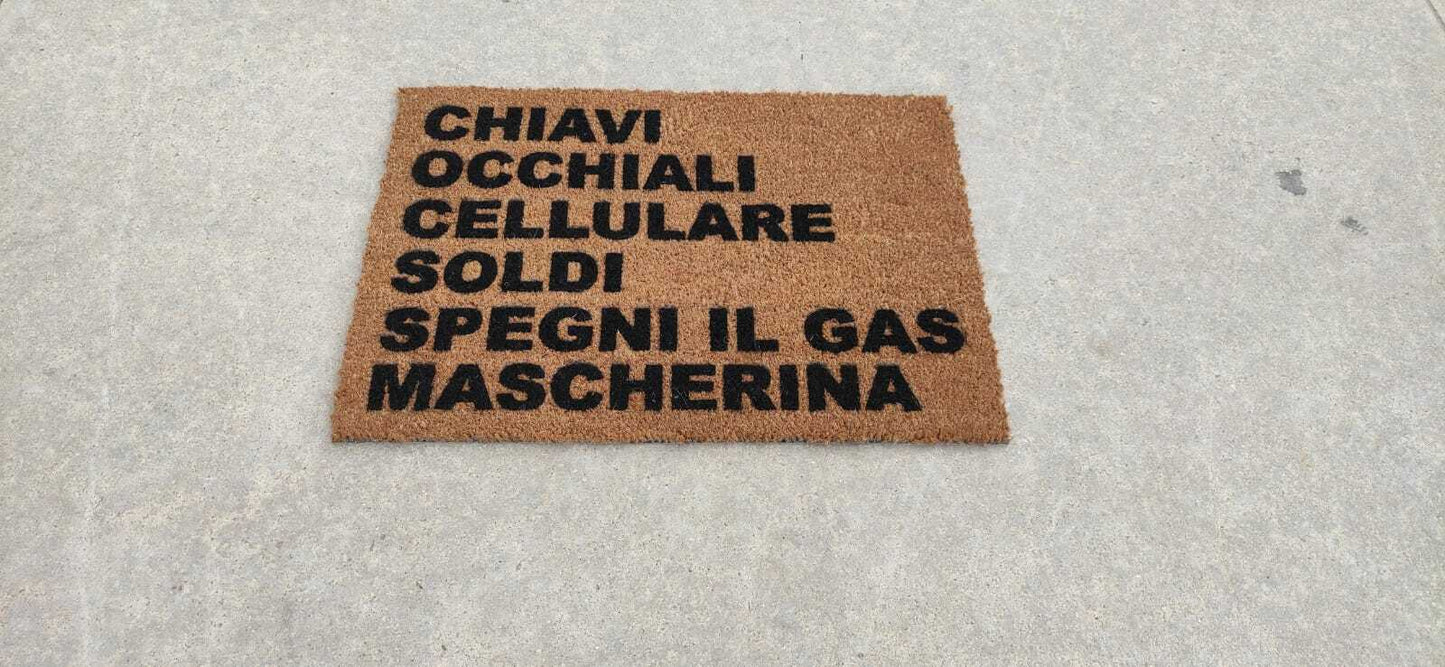 Tappeto di cocco stampato zerbino simpatico "Non dimenticare nulla" - Vanità Zerbini