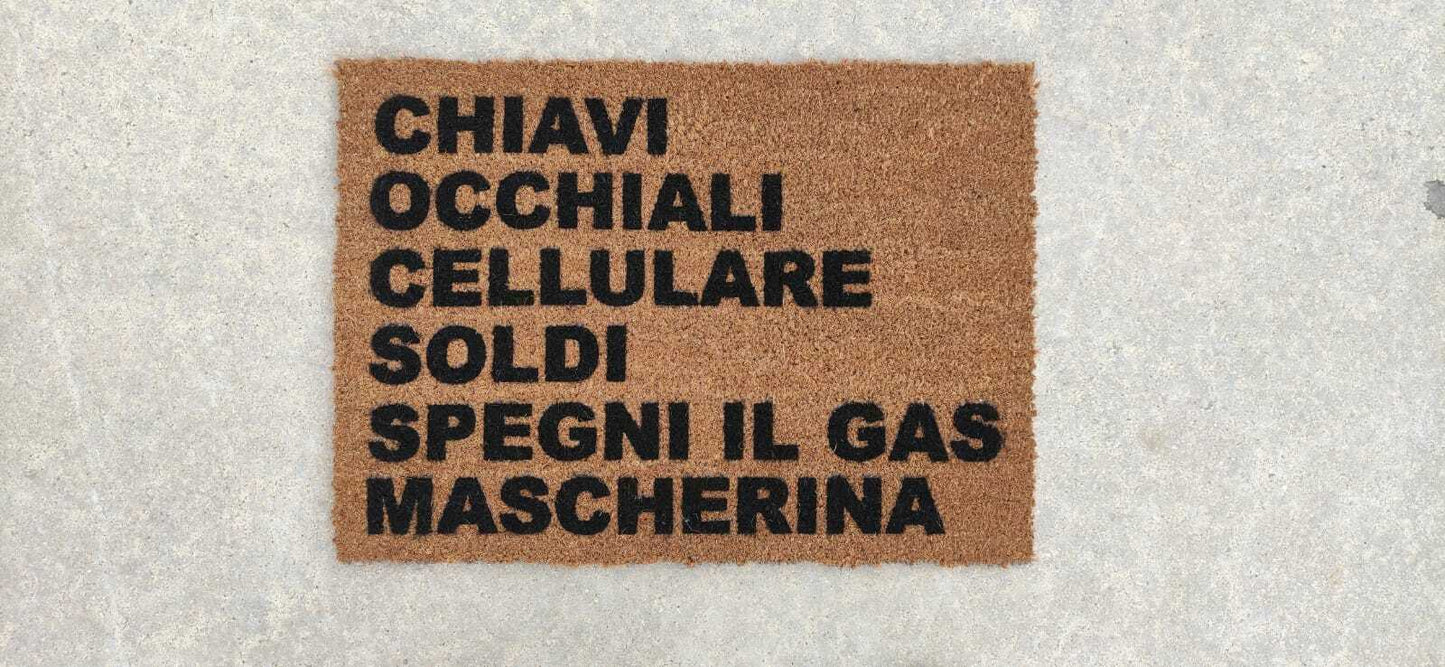 Tappeto di cocco stampato zerbino simpatico "Non dimenticare nulla" - Vanità Zerbini