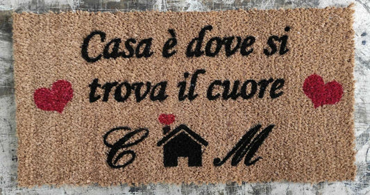 Tappeto in cocco personalizzato con 2 iniziali - Vanità Zerbini