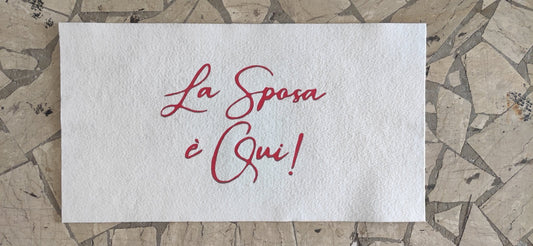 Tappeto in feltro La sposa è qui - Vanità Zerbini