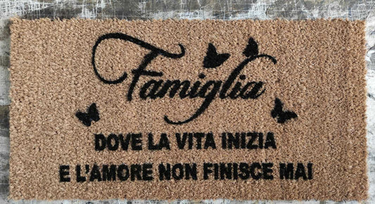 Zerbino in cocco naturale "Famiglia e dove la vita inizia e l'amore...." - Vanità Zerbini