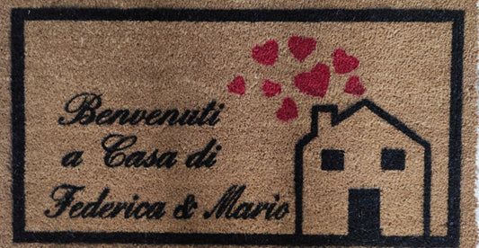 Zerbino in cocco naturale "Modello casetta" - Vanità Zerbini