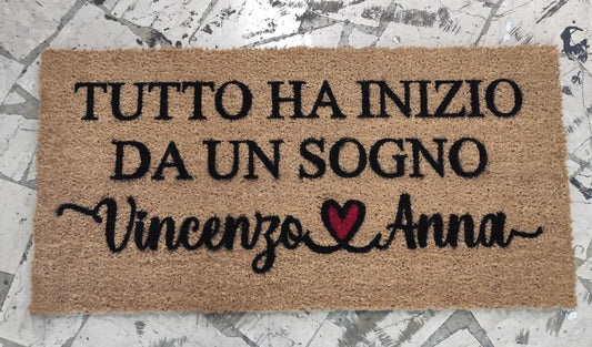 Zerbino in cocco Tutto ha inizio da un sogno - Vanità Zerbini