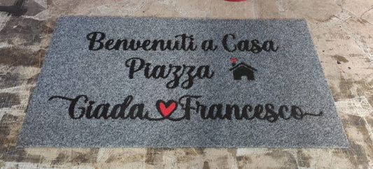 Zerbino in sintetico lavabile Benvenuti a Casa Cognome e nomi - Vanità Zerbini