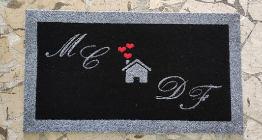 Zerbino in sintetico lavabile con 4 iniziali - Vanità Zerbini